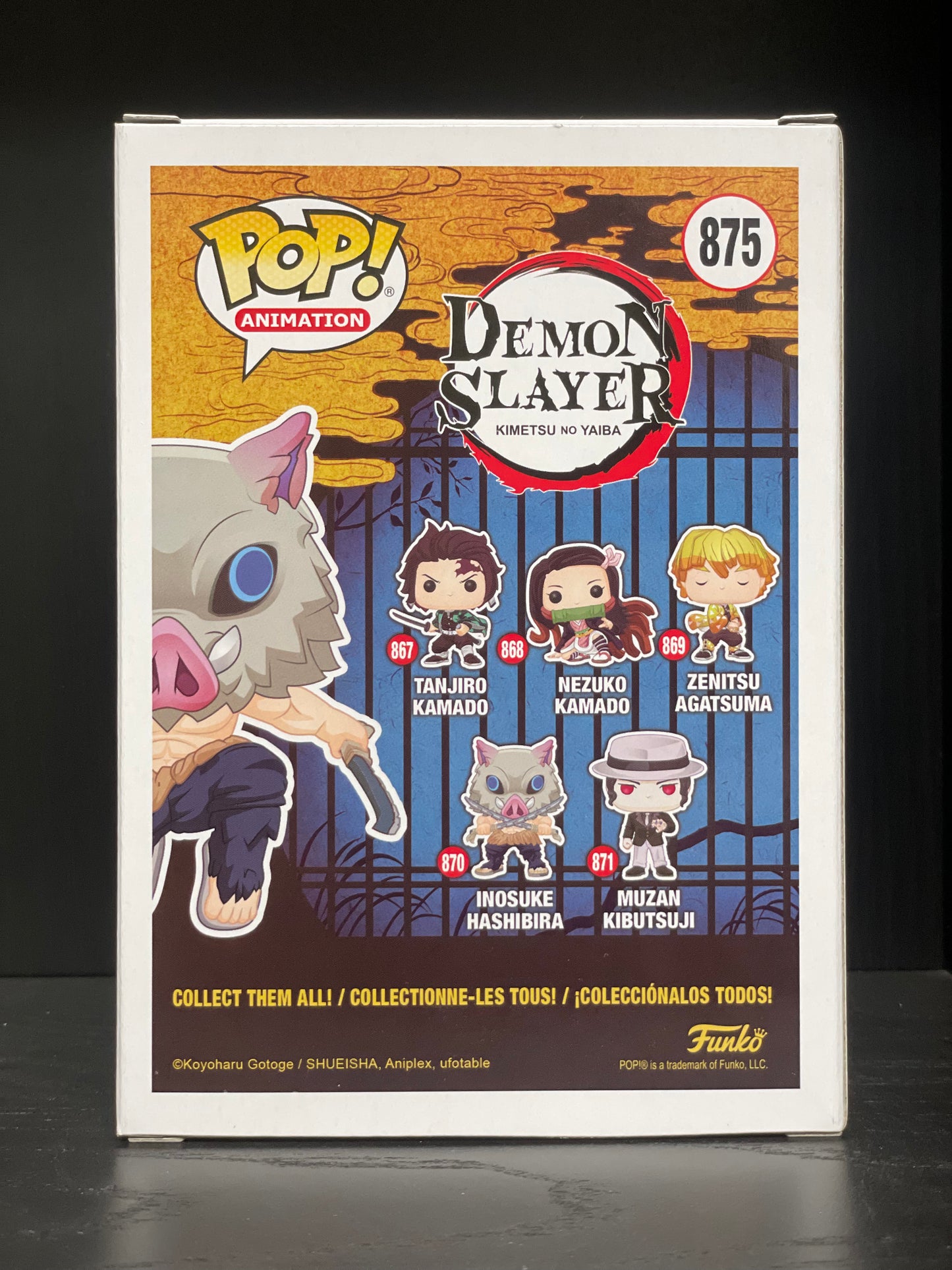 #875 Funko POP! Animation - Inosuke Hashibira (Flocked) [Chalice Collecibles Exclusive]