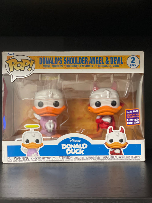 2pk. Funko POP! Disney - Donald's Shoulder Angel & Devil [2022 Wonderous Con.]